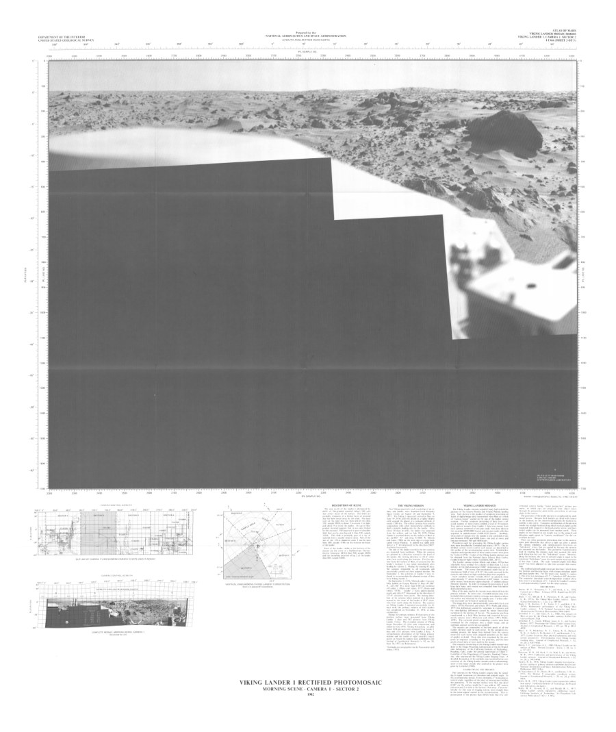 Viking Lander 1 rectified photomosaic Morning scene Camera 1 Sector 2