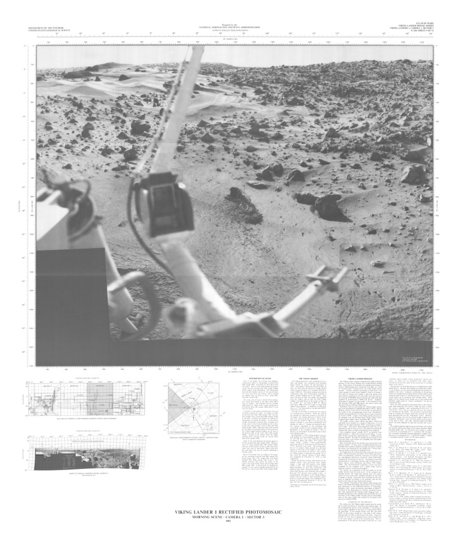 Viking Lander 1 rectified photomosaic Morning scene Camera 1 Sector 2
