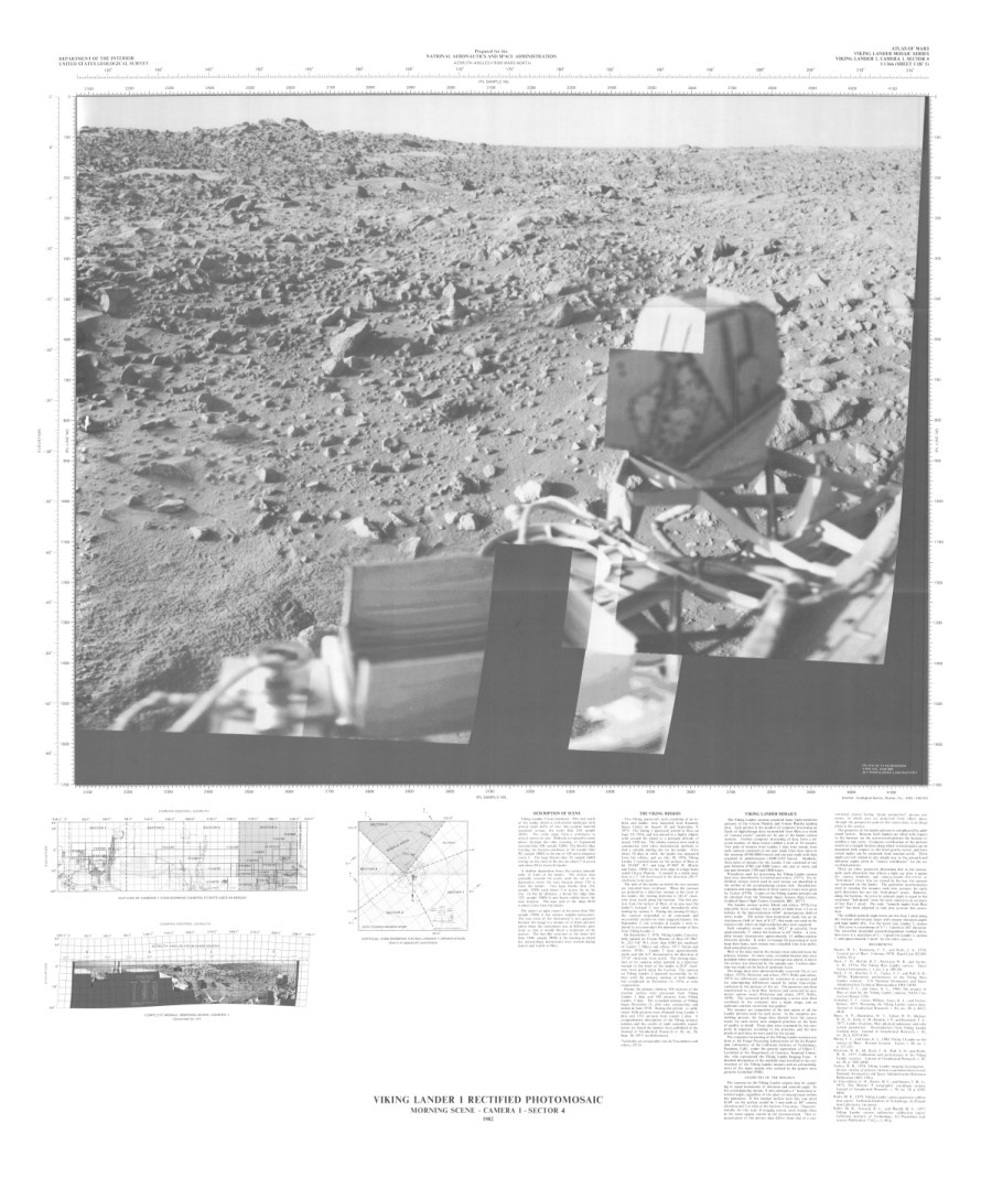 Viking Lander 1 rectified photomosaic Morning scene Camera 1 Sector 2