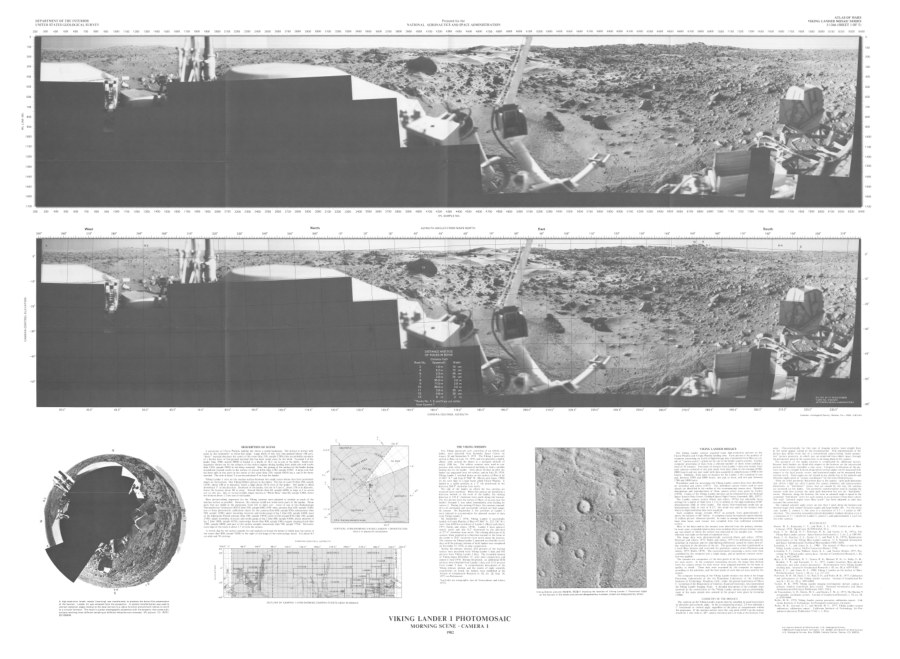Viking Lander 1 rectified photomosaic Morning scene Camera 1 Sector 2