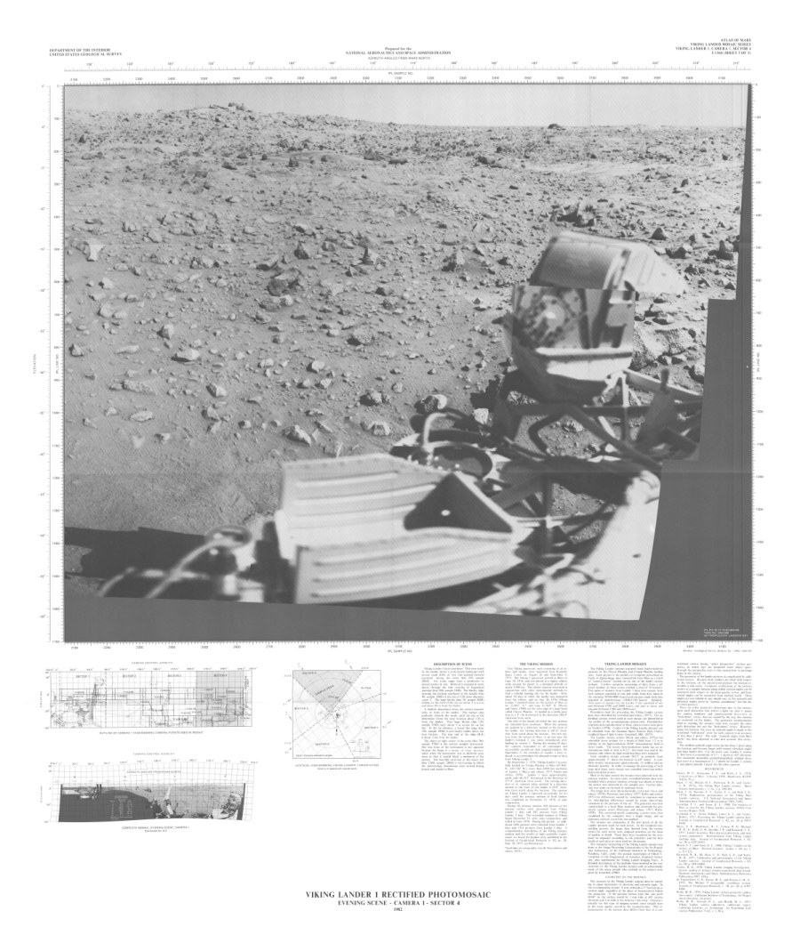 Viking Lander 1 photomosaic Evening scene Camera 1