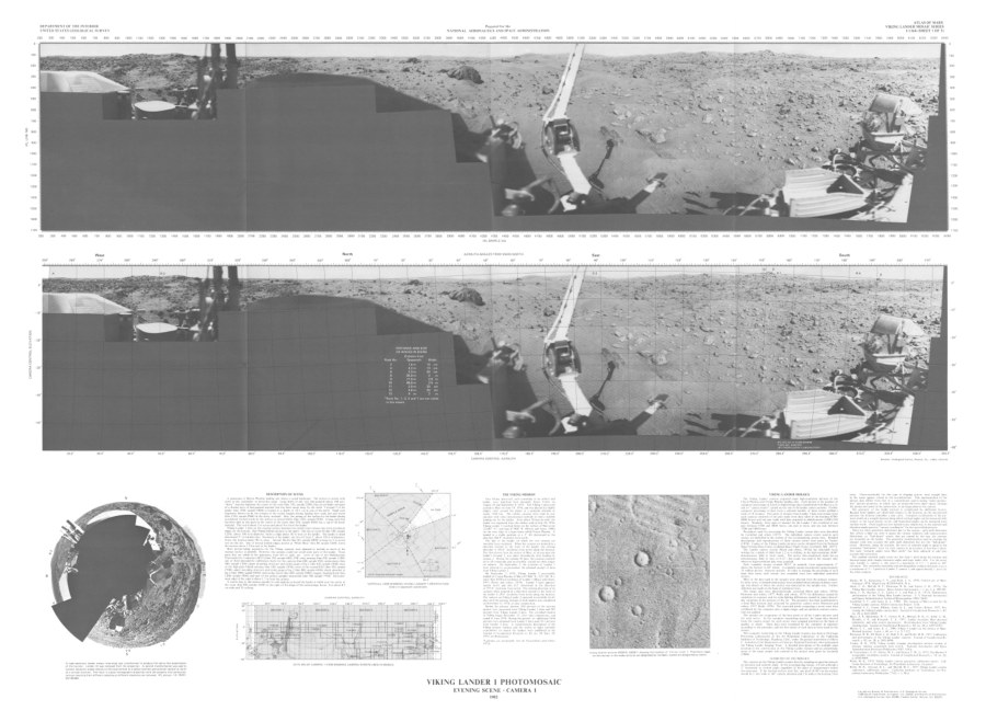 Viking Lander 1 photomosaic Evening scene Camera 1
