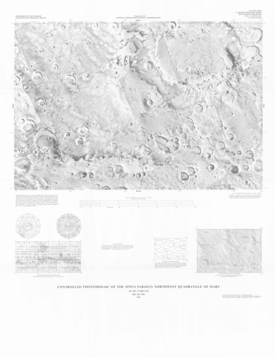 Controlled Photomosaic of the Sinus Sabaeus Northwest Quadrangle of Mars
