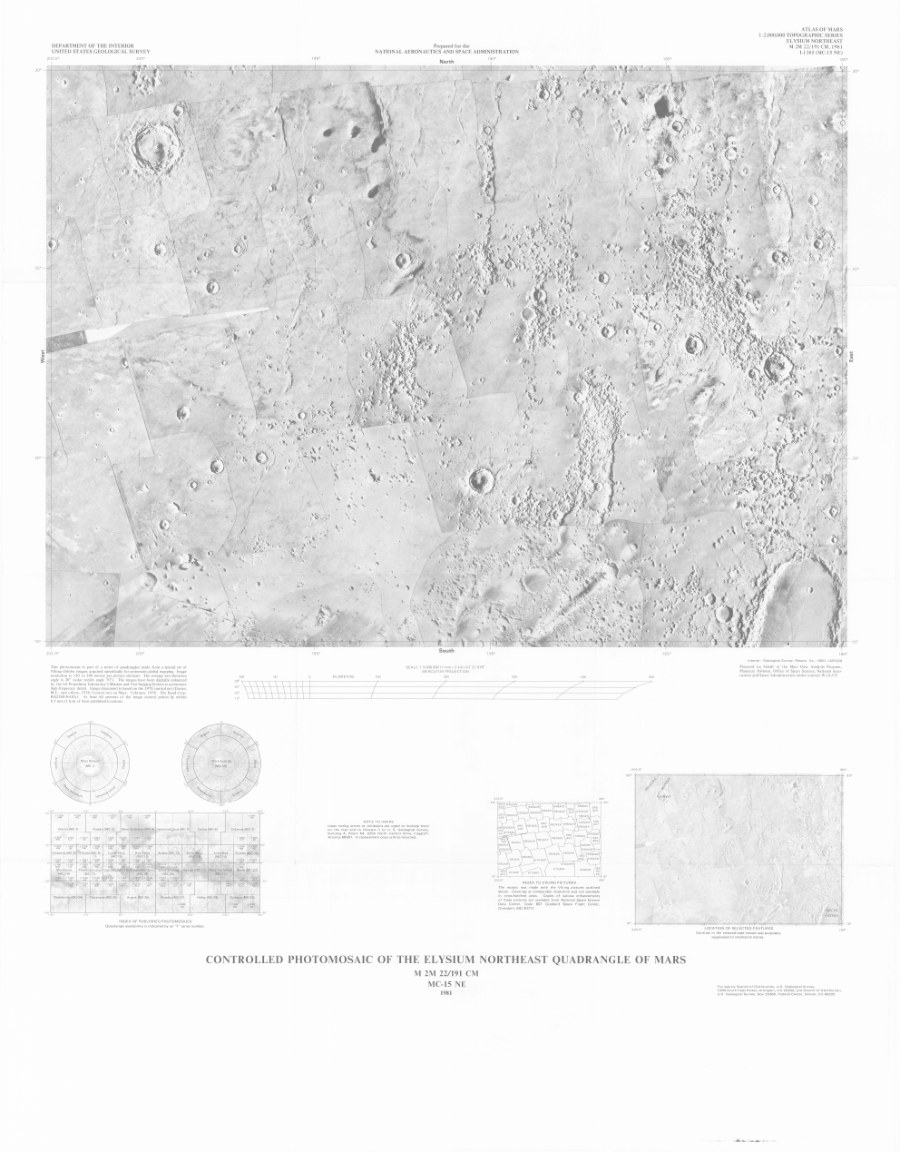 Controlled Photomosaic of the Elysium Northeast Quadrangle of Mars