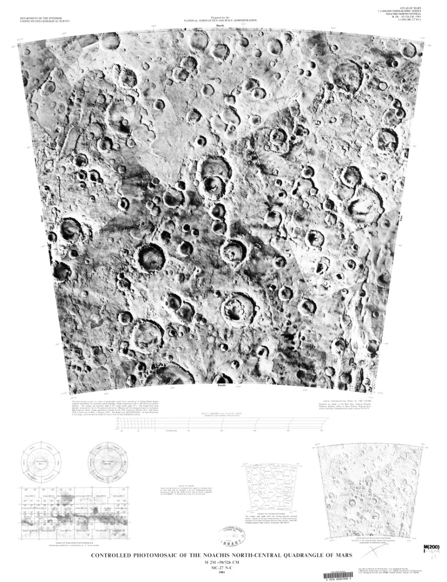 Controlled Photomosaic of the Noachis North-Central Quadrangle of Mars