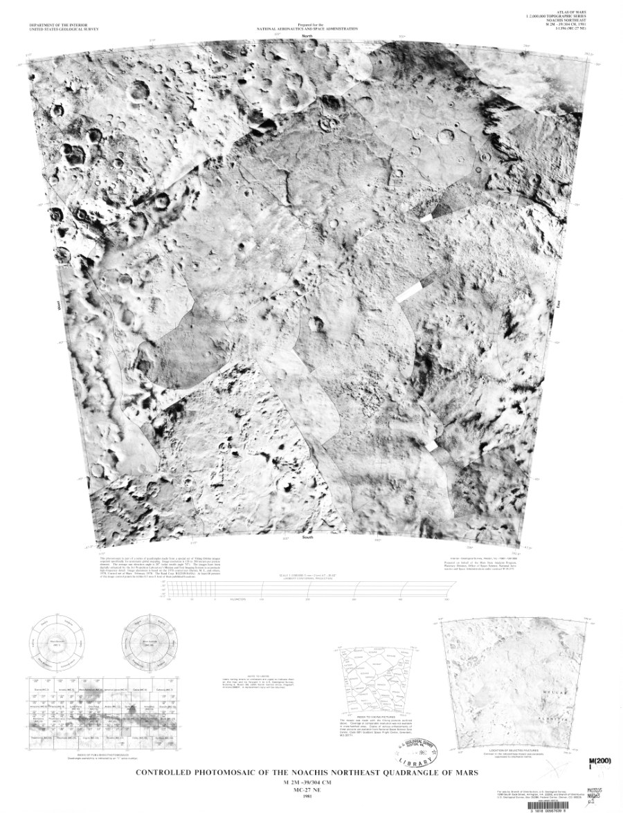 Controlled Photomosaic of the Noachis Northeast Quadrangle of Mars