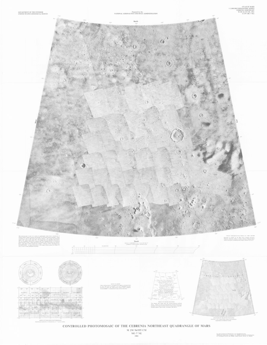 Controlled Photomosaic of the Cebrenia Northeast Quadrangle of Mars
