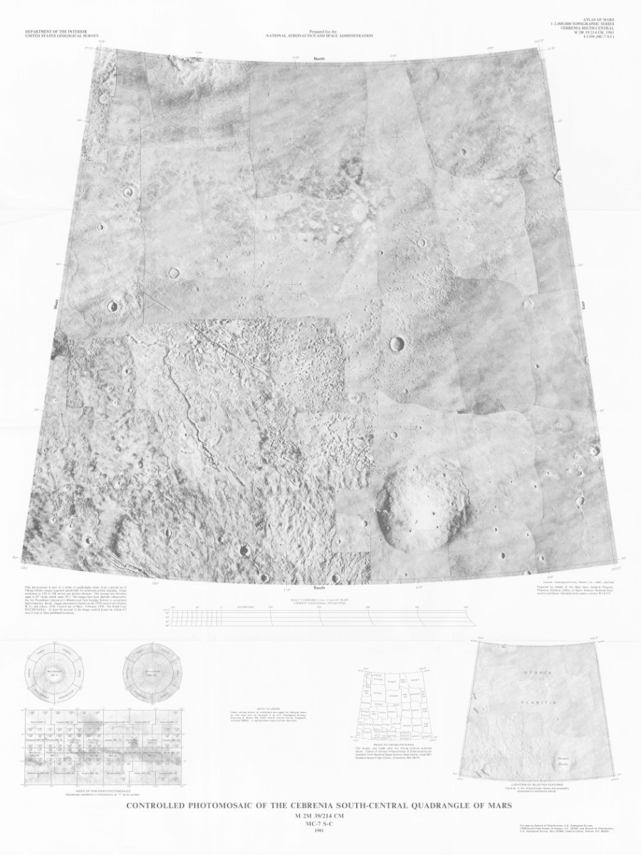 Controlled Photomosaic of the Cebrenia South-Central Quadrangle of Mars