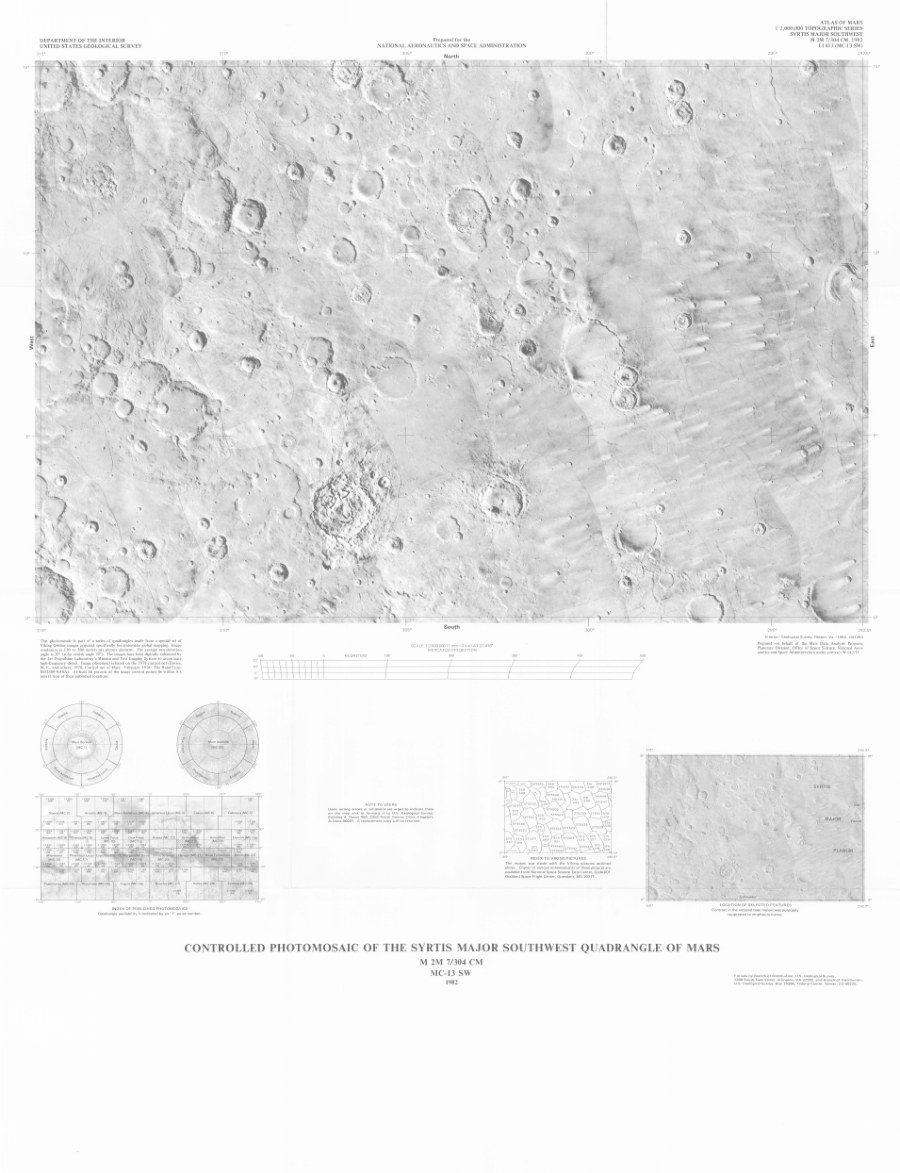 Controlled Photomosaic of the Syrtis Major Southwest Quadrangle of Mars