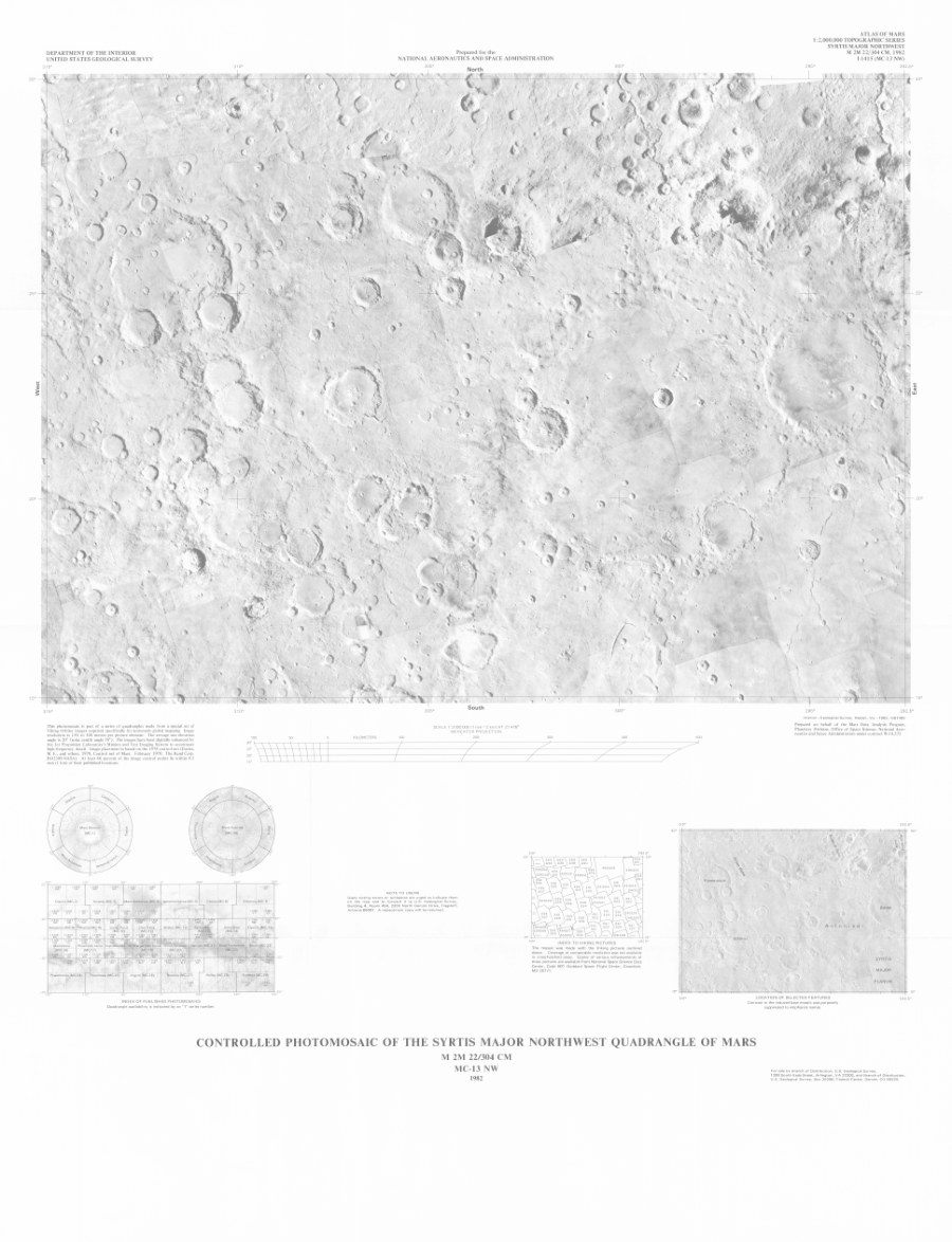 Controlled Photomosaic of the Syrtis Major Northwest Quadrangle of Mars