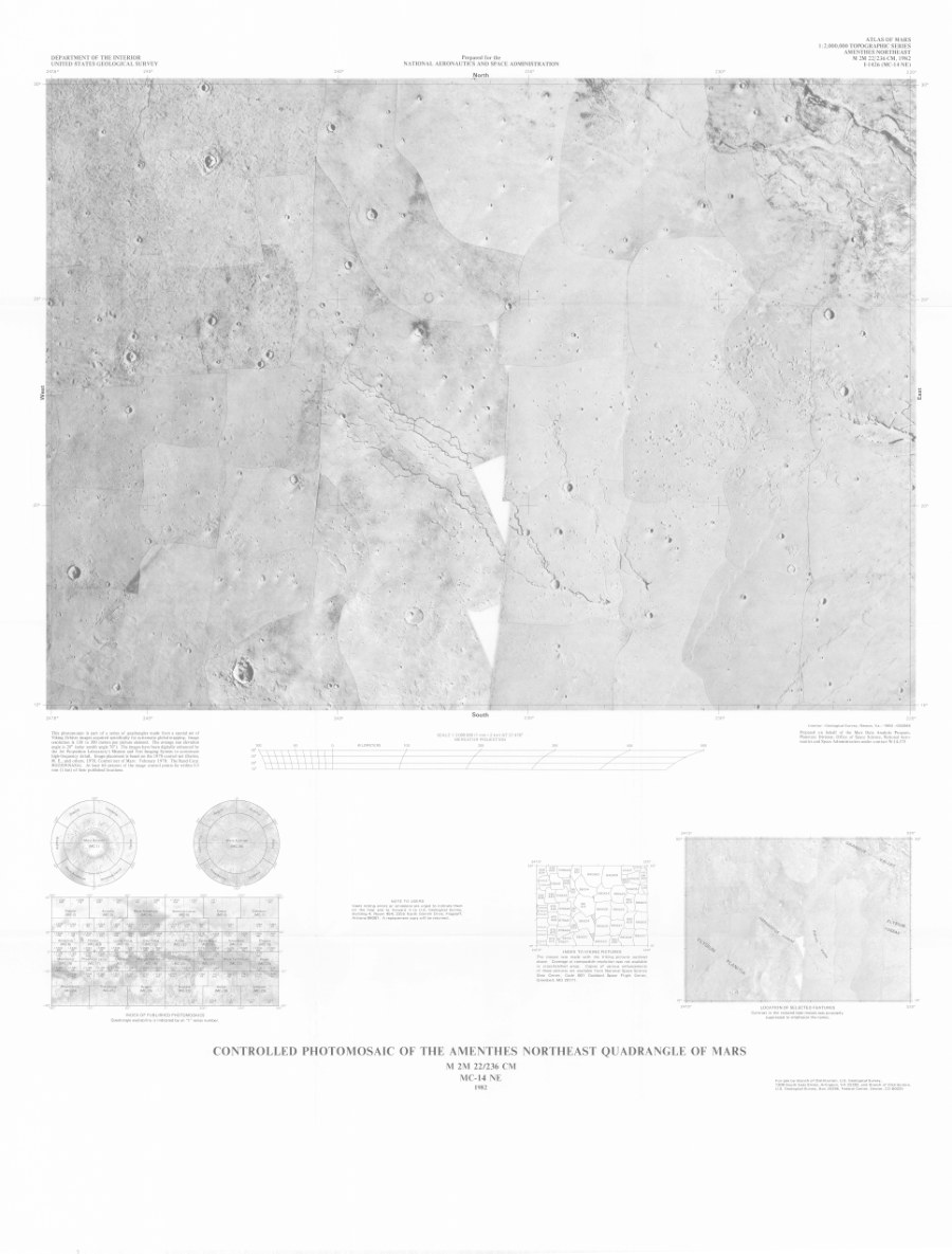 Controlled Photomosaic of the Amenthes Northeast Quadrangle of Mars