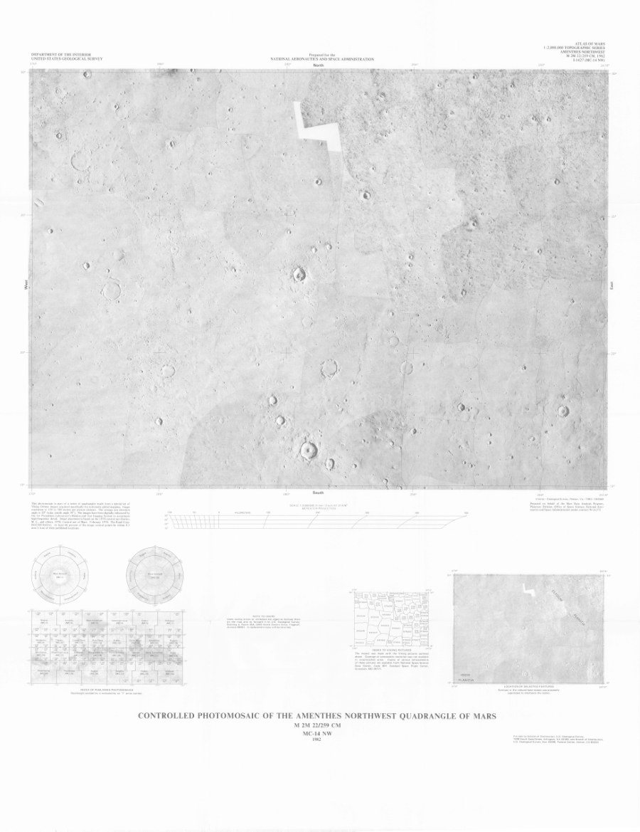 Controlled Photomosaic of the Amenthes Northwest Quadrangle of Mars