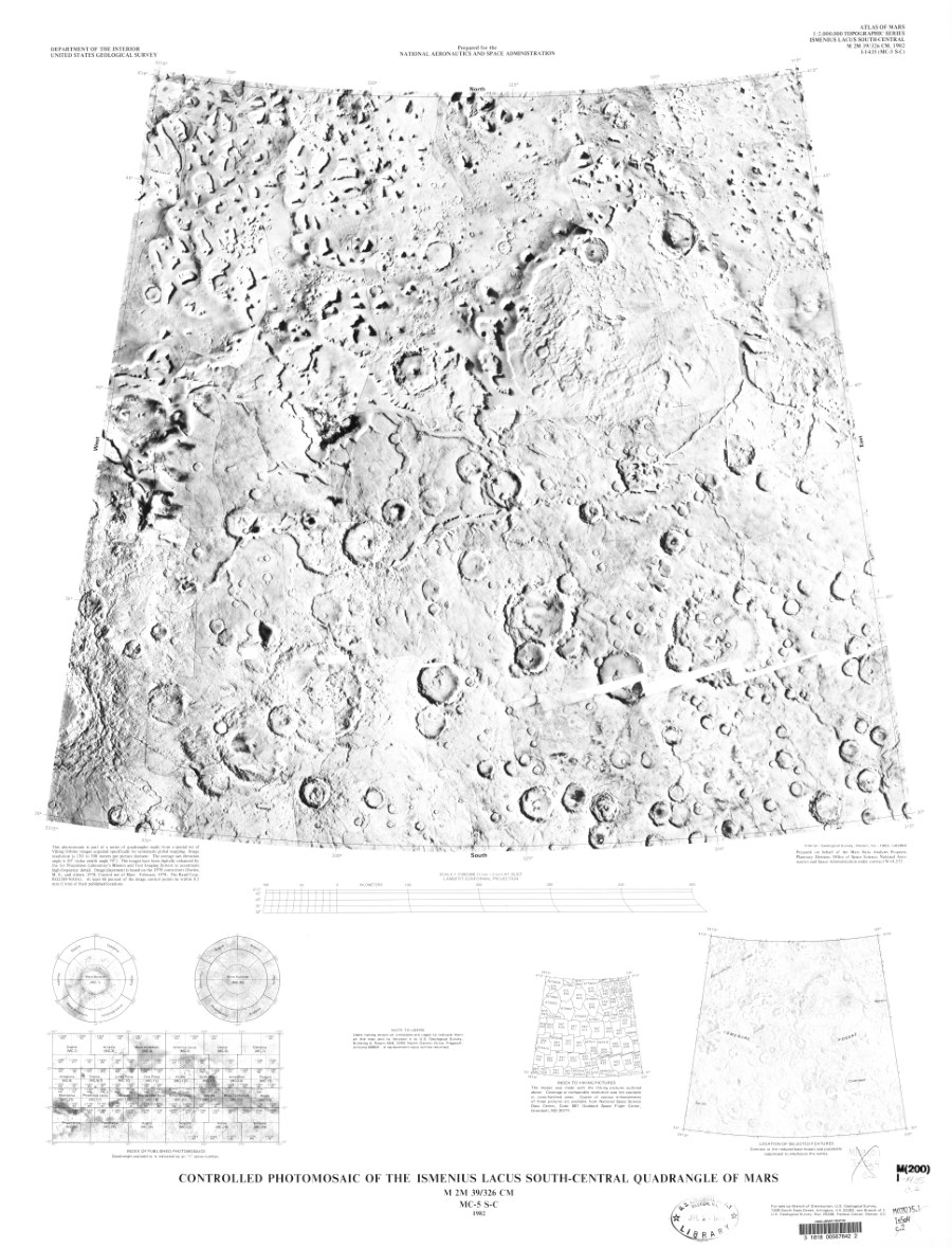 Controlled Photomosaic of the Ismenius Lacus South-Central Quadrangle of Mars