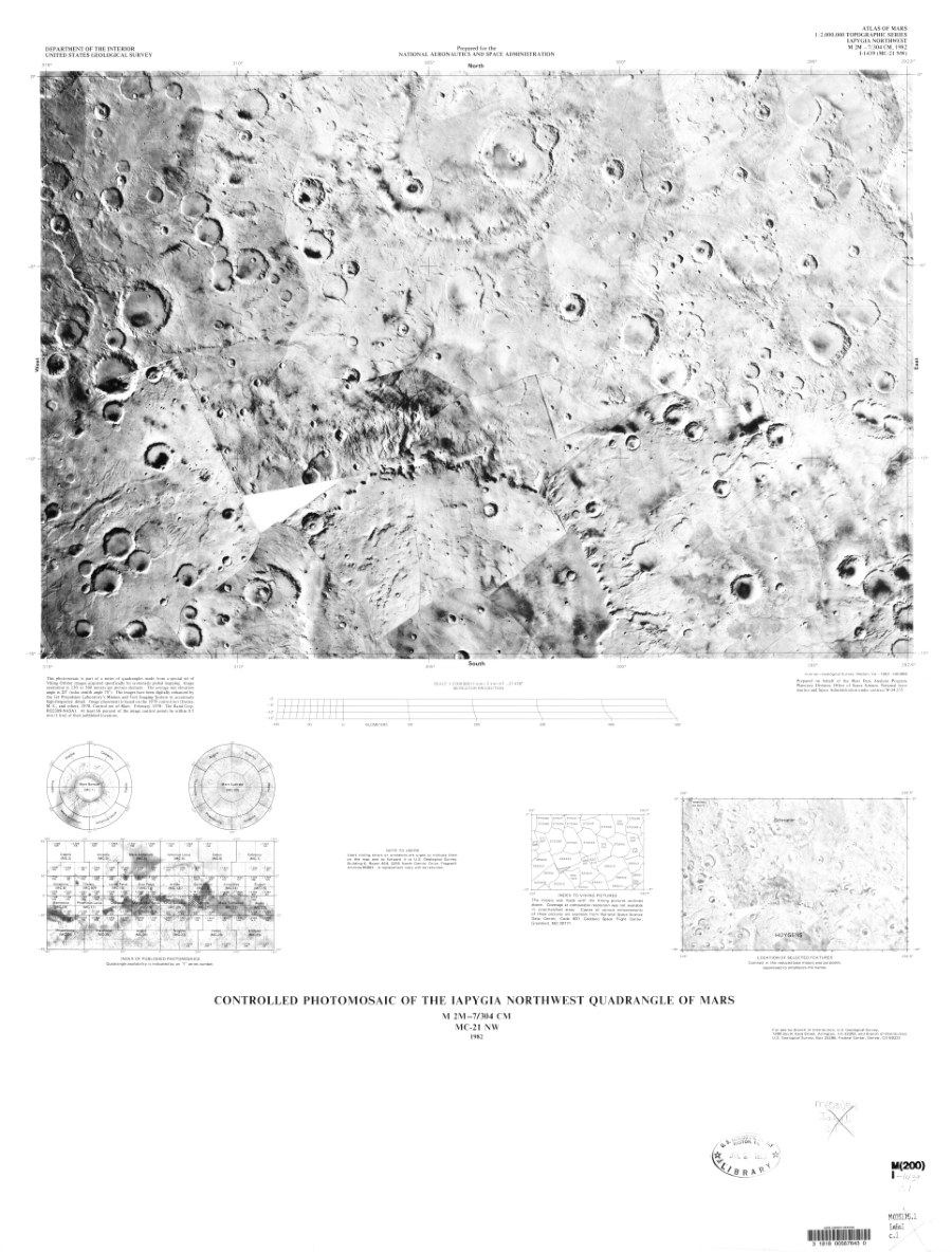 Controlled Photomosaic of the Iapgyia Northwest Quadrangle of Mars