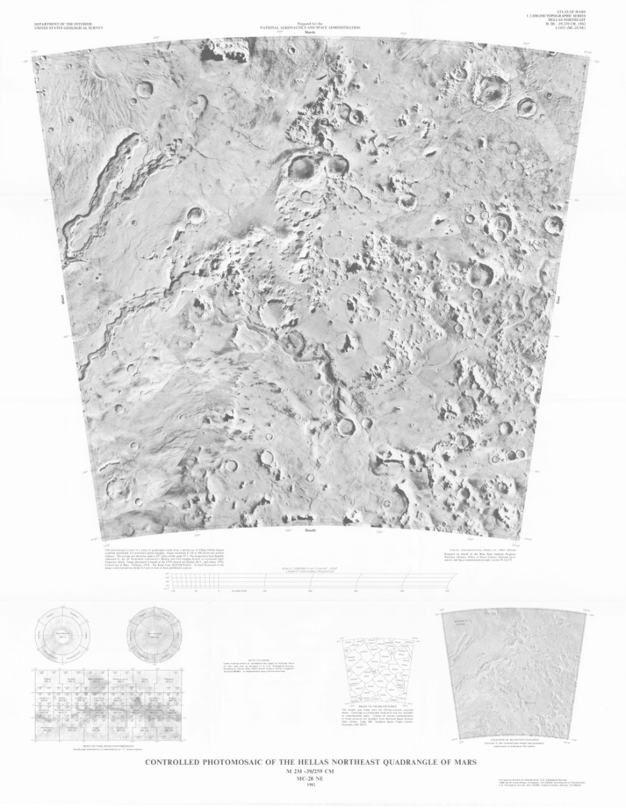 Controlled Photomosaic of the Hellas Northeast Quadrangle of Mars