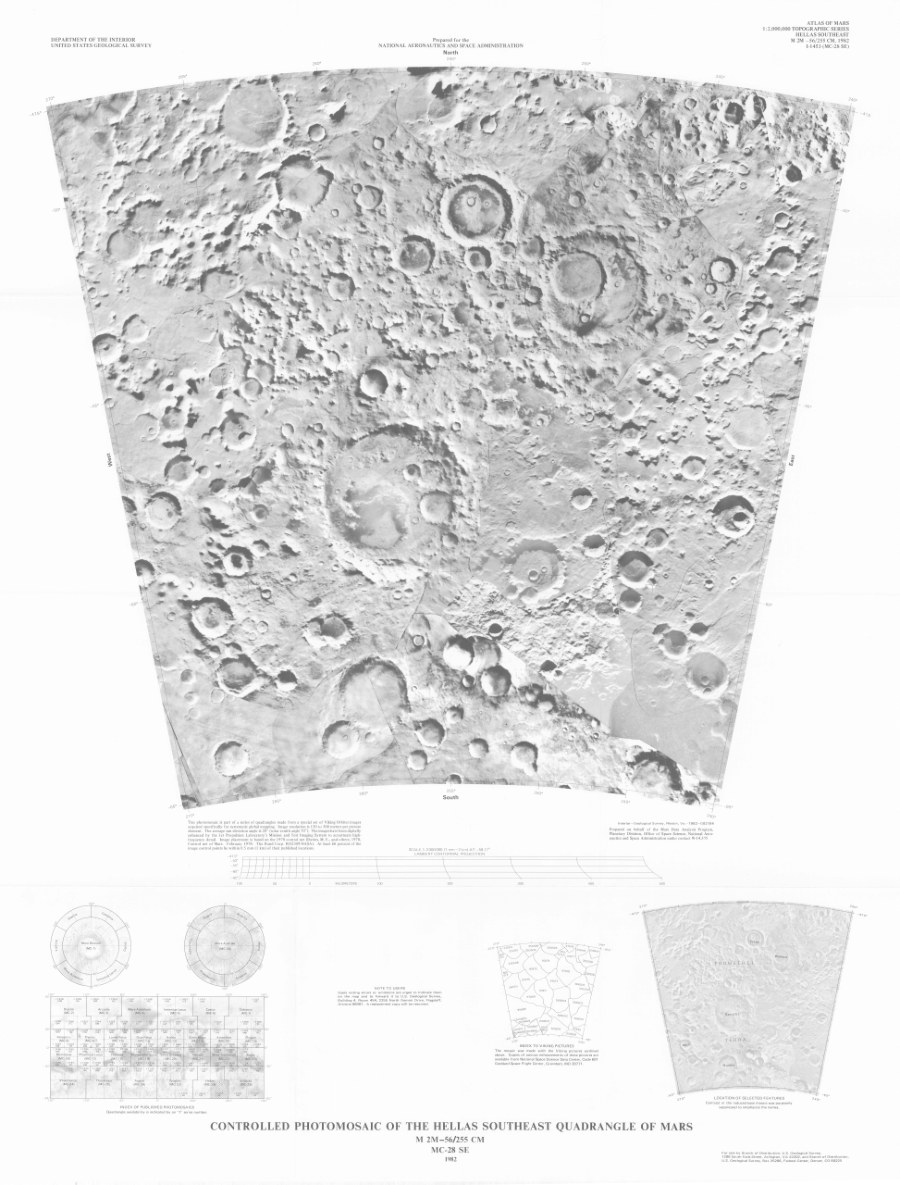 Controlled Photomosaic of the Hellas Southeast Quadrangle of Mars