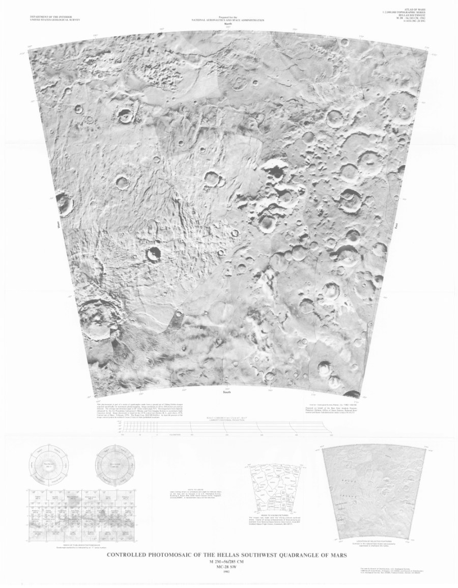 Controlled Photomosaic of the Hellas Southwest Quadrangle of Mars