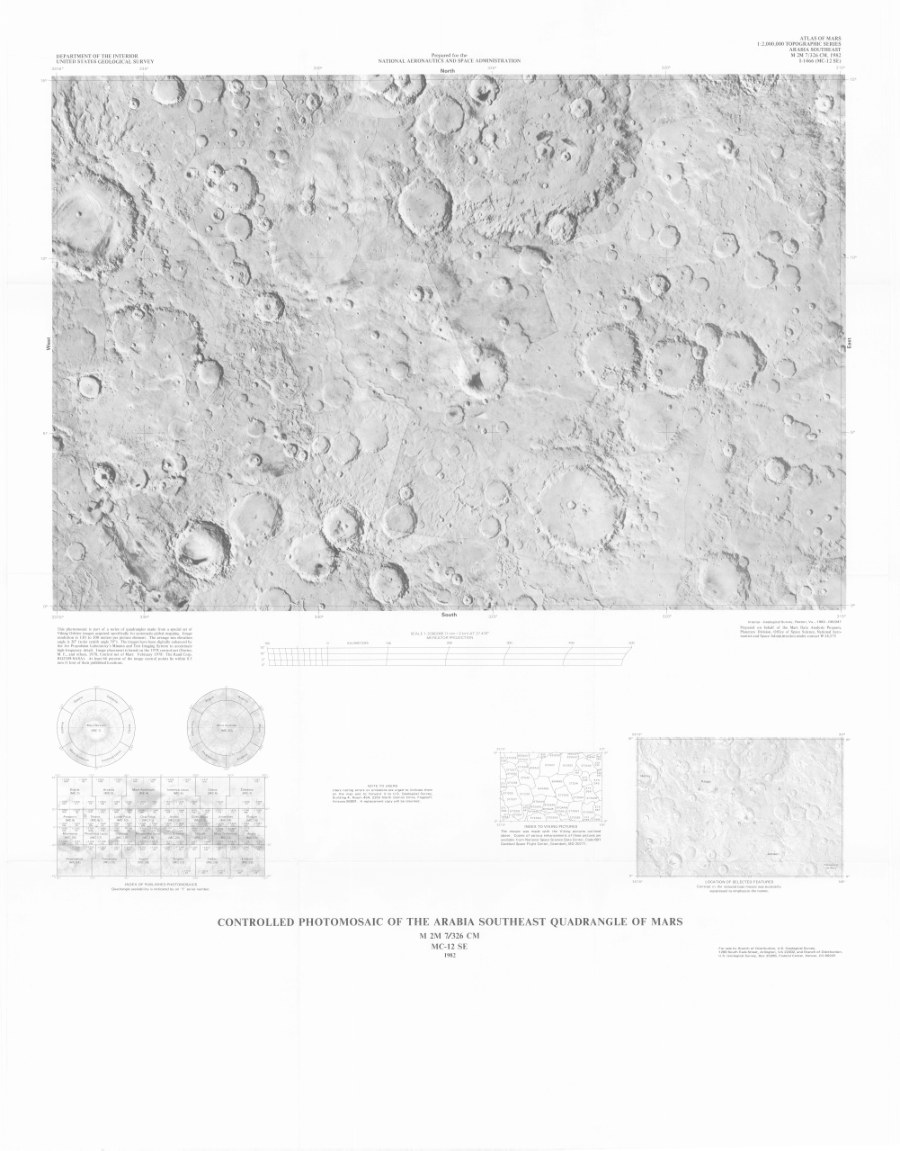 Controlled Photomosaic of the Arabia Southeast Quadrangle of Mars