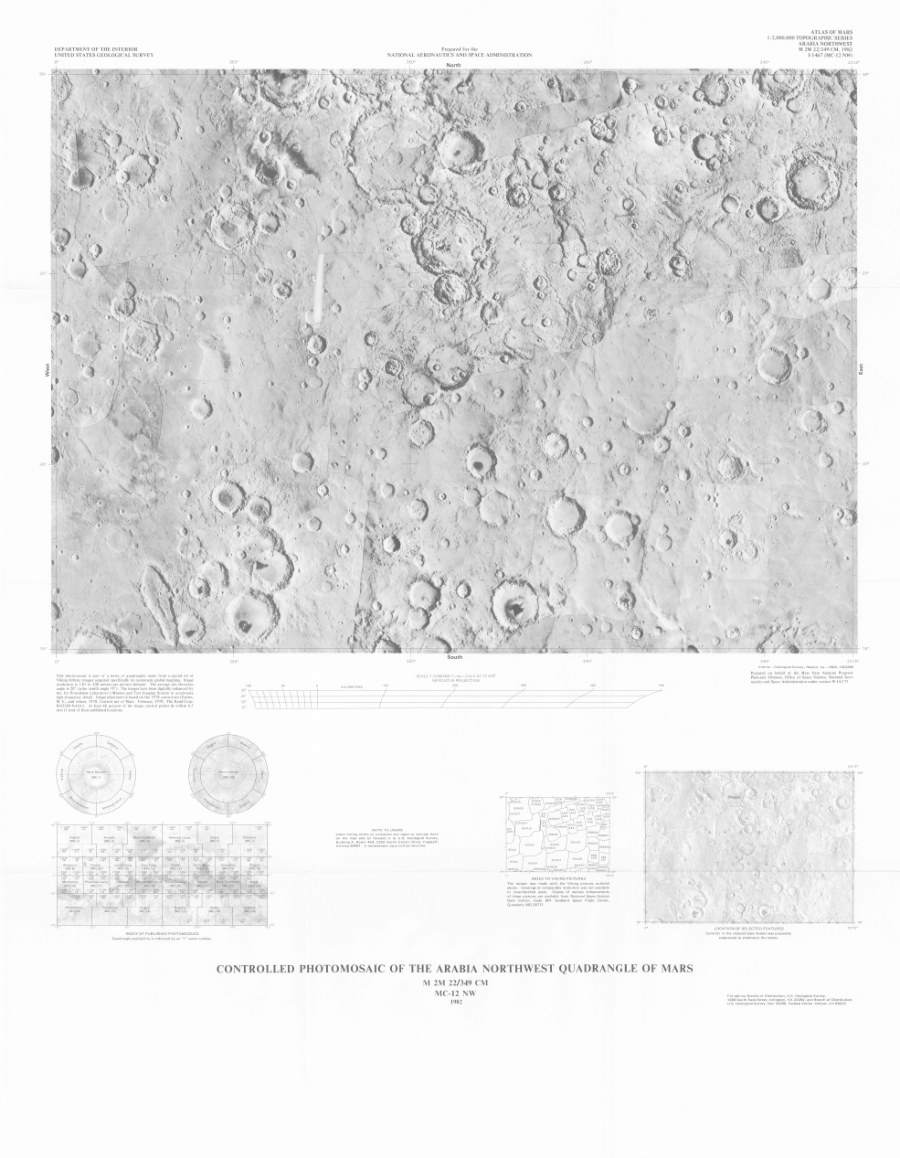 Controlled Photomosaic of the Arabia Northwest Quadrangle of Mars