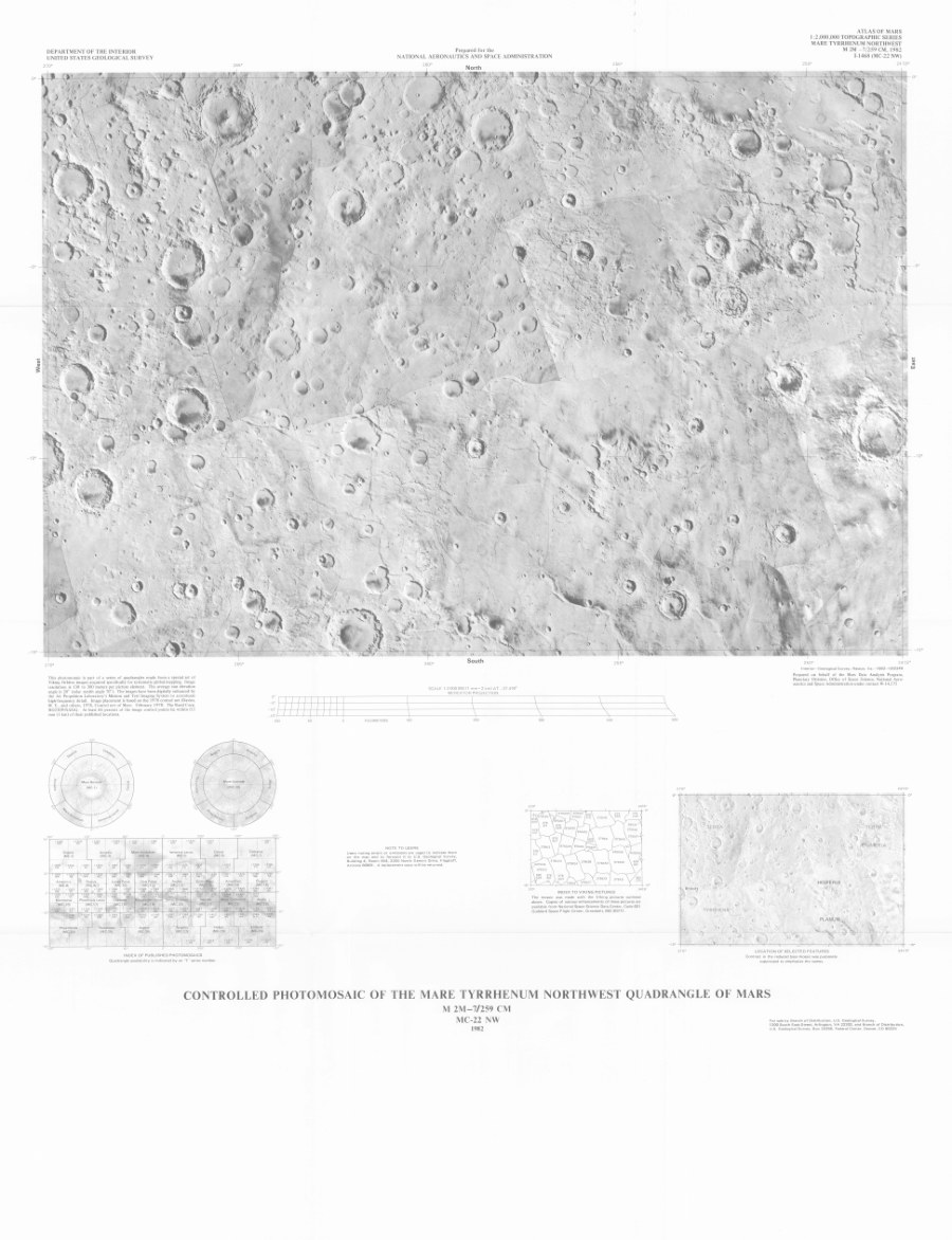 Controlled Photomosaic of the Mare Tyrrhenum Northwest Quadrangle of Mars