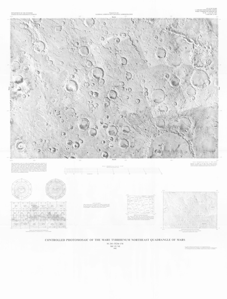 Controlled Photomosaic of the Mare Tyrrhenum Southeast Quadrangle of Mars