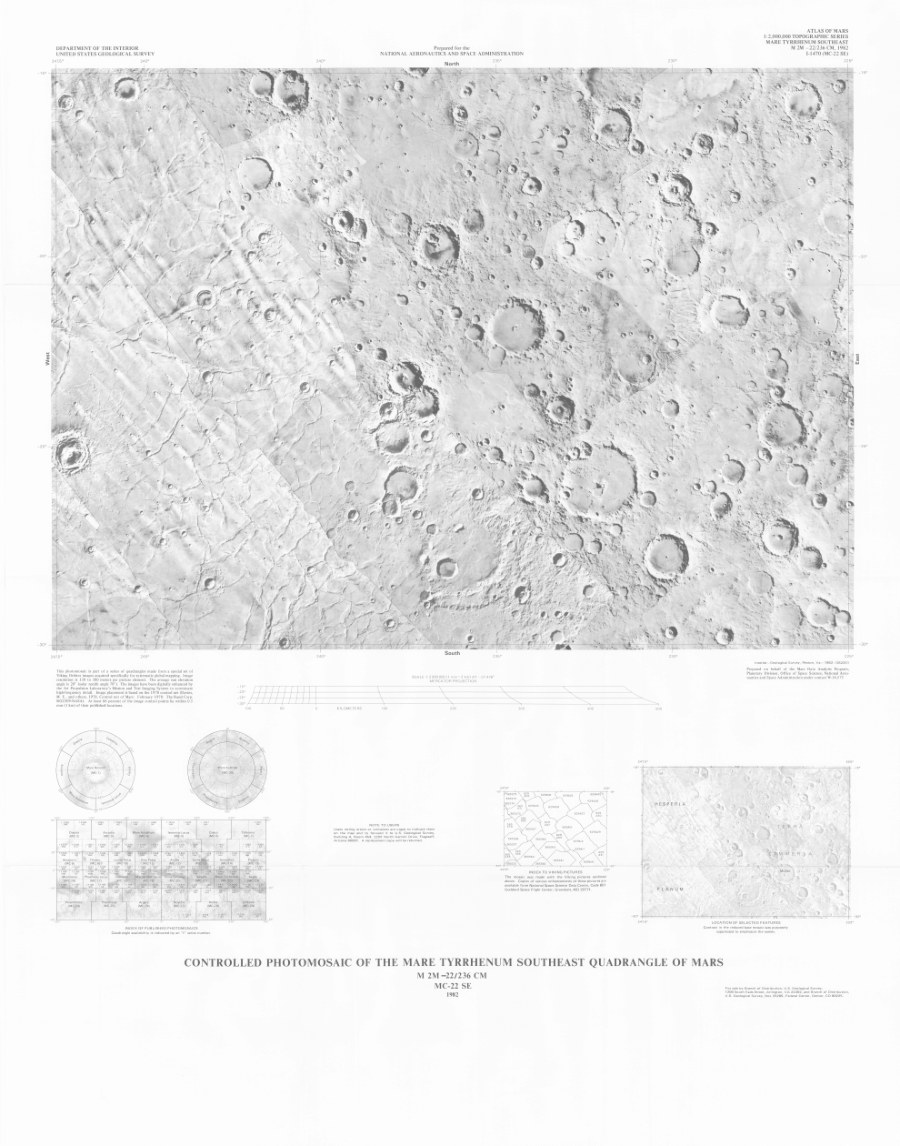 Controlled Photomosaic of the Mare Tyrrhenum Northeast Quadrangle of Mars