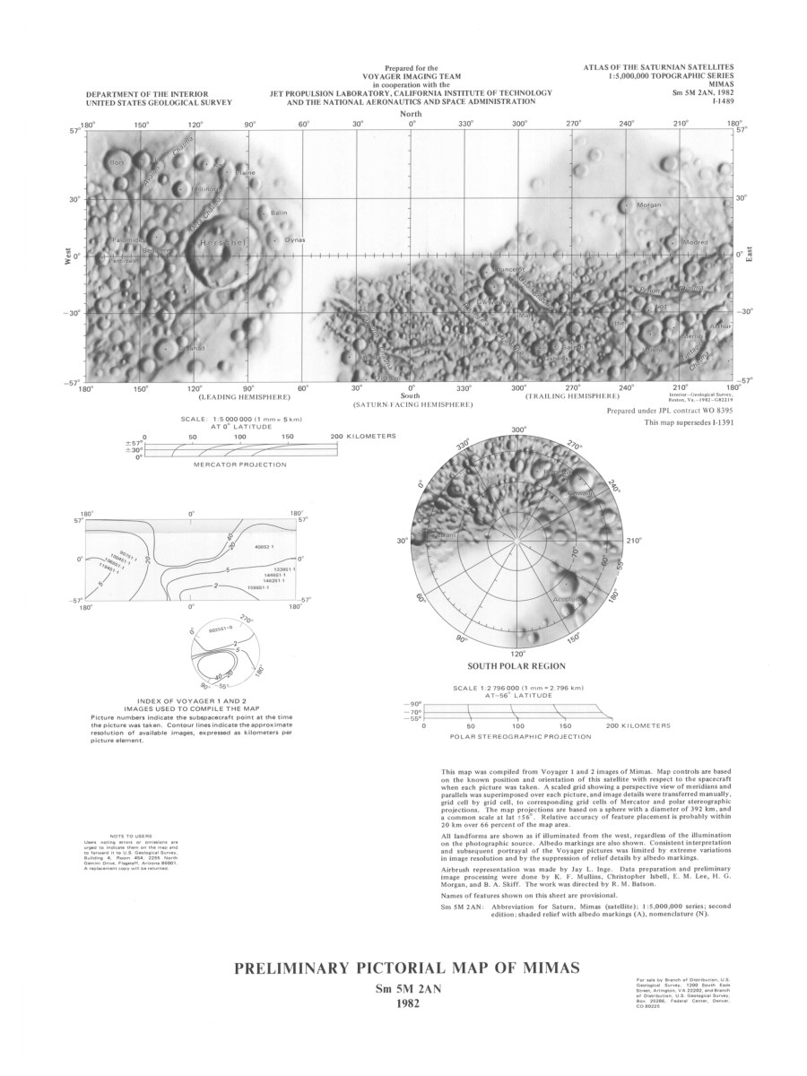 Preliminary Pictorial Map of Mimas