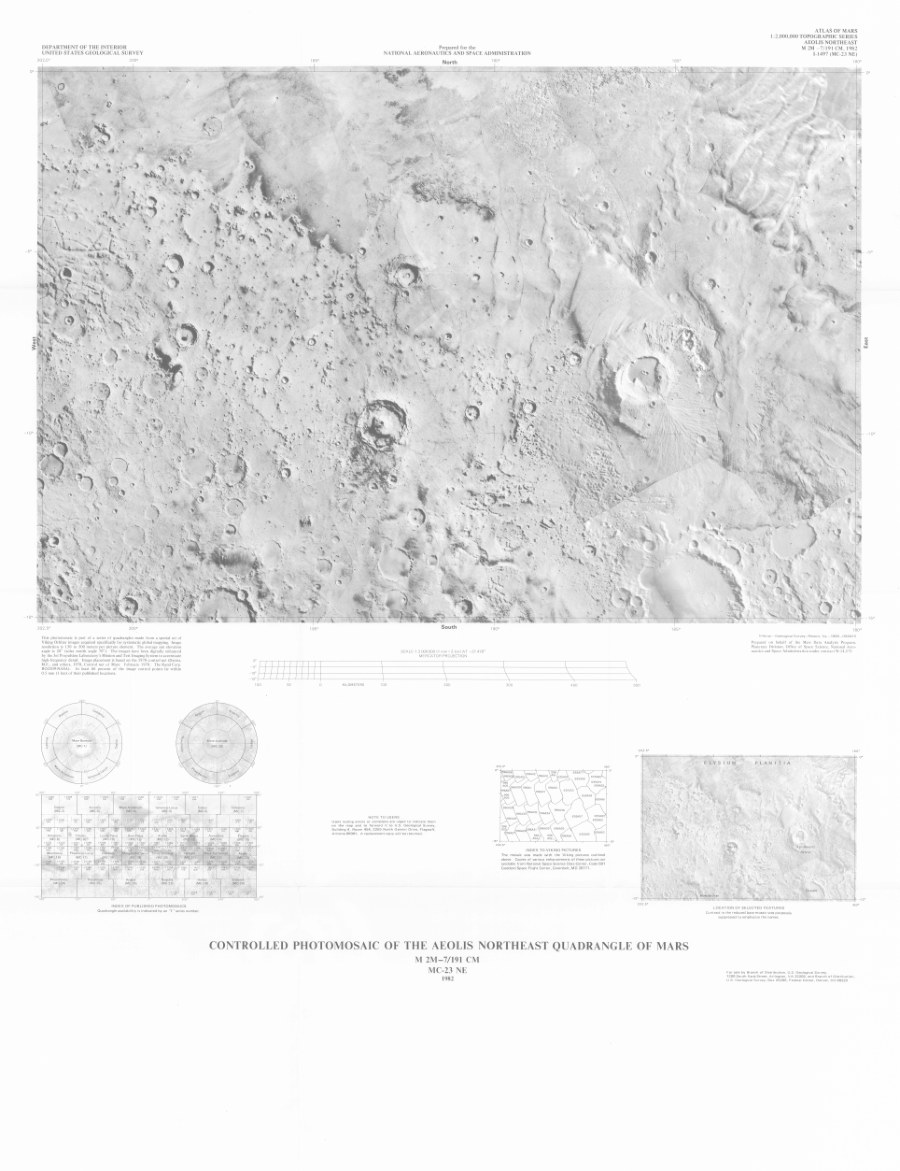 Controlled Photomosaic of the Aeolis Northeast Quadrangle of Mars