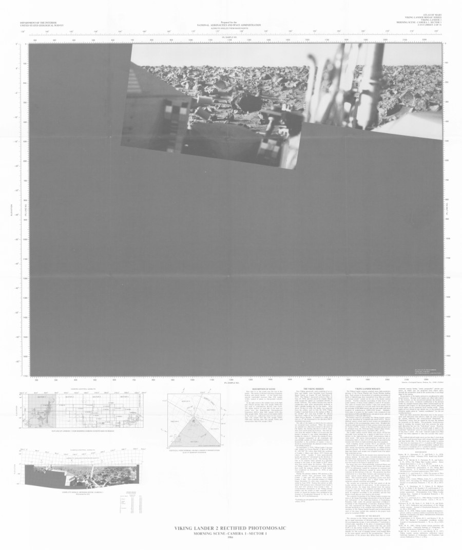 Viking Lander 2 Rectified Photomosaics - morning scene - camera 1