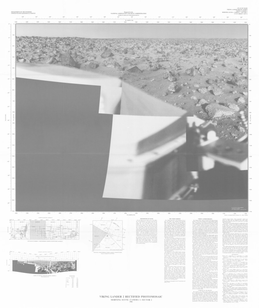 Viking Lander 2 Rectified Photomosaics - morning scene - camera 1