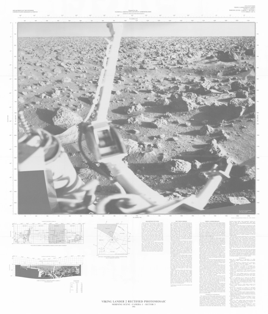 Viking Lander 2 Rectified Photomosaics - morning scene - camera 1