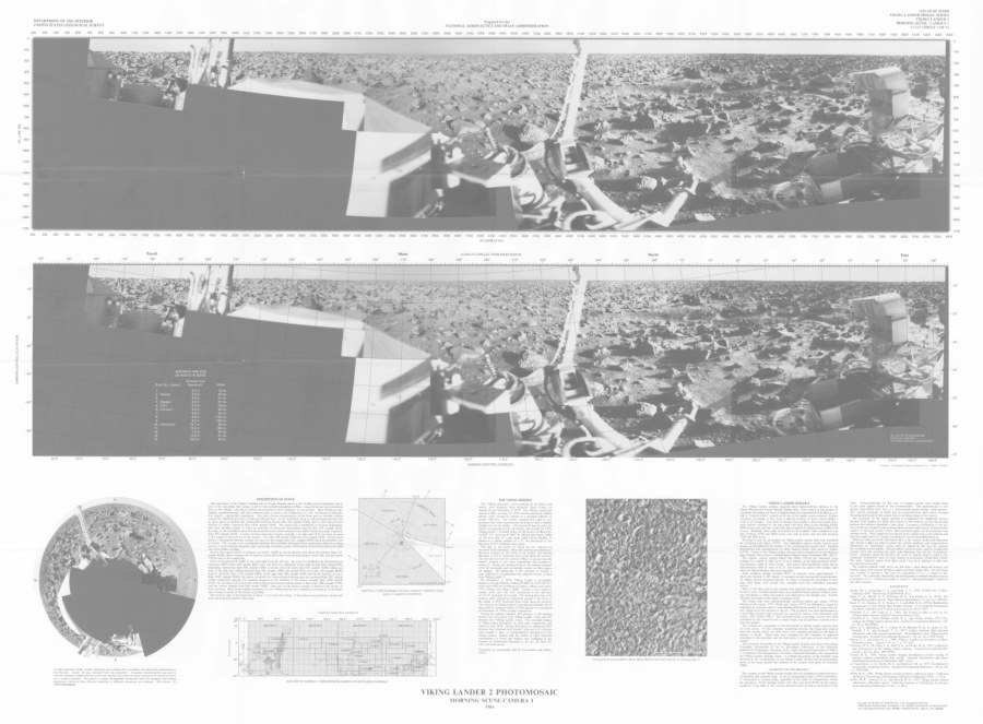Viking Lander 2 Rectified Photomosaics - morning scene - camera 1