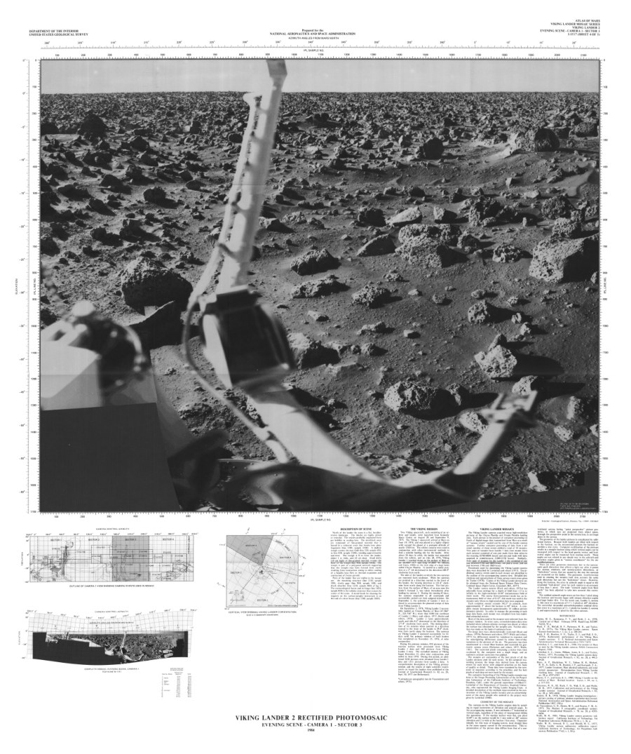 Viking Lander 2 Rectified Photomosaics - Evening scene - Camera 1