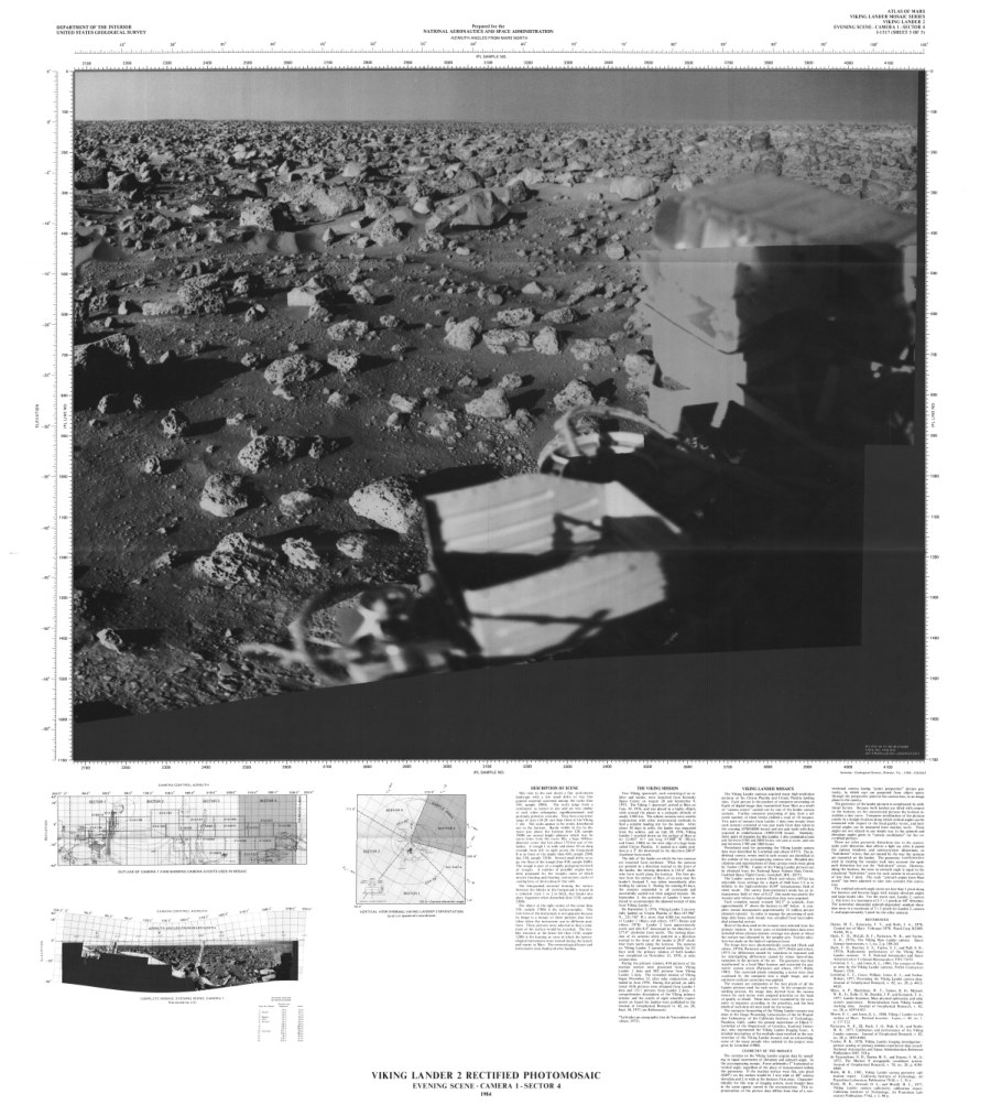 Viking Lander 2 Rectified Photomosaics - Evening scene - Camera 1