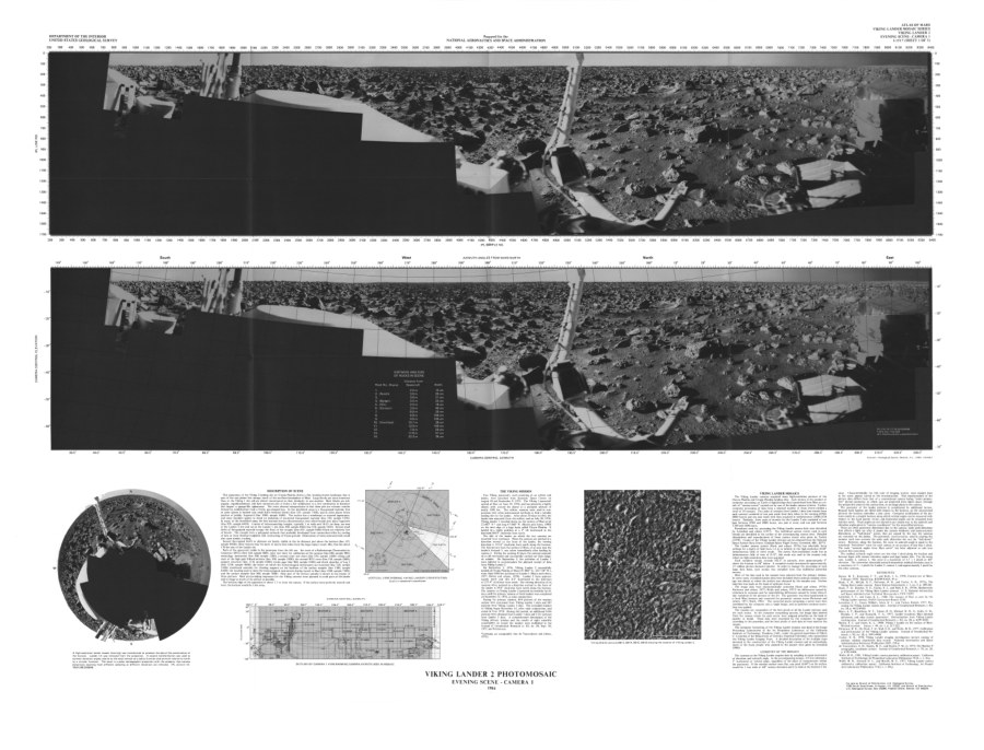 Viking Lander 2 Rectified Photomosaics - Evening scene - Camera 1