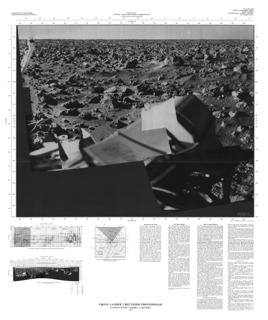 Viking Lander 2 Rectified Photomosaics - Evening scene - Camera 2