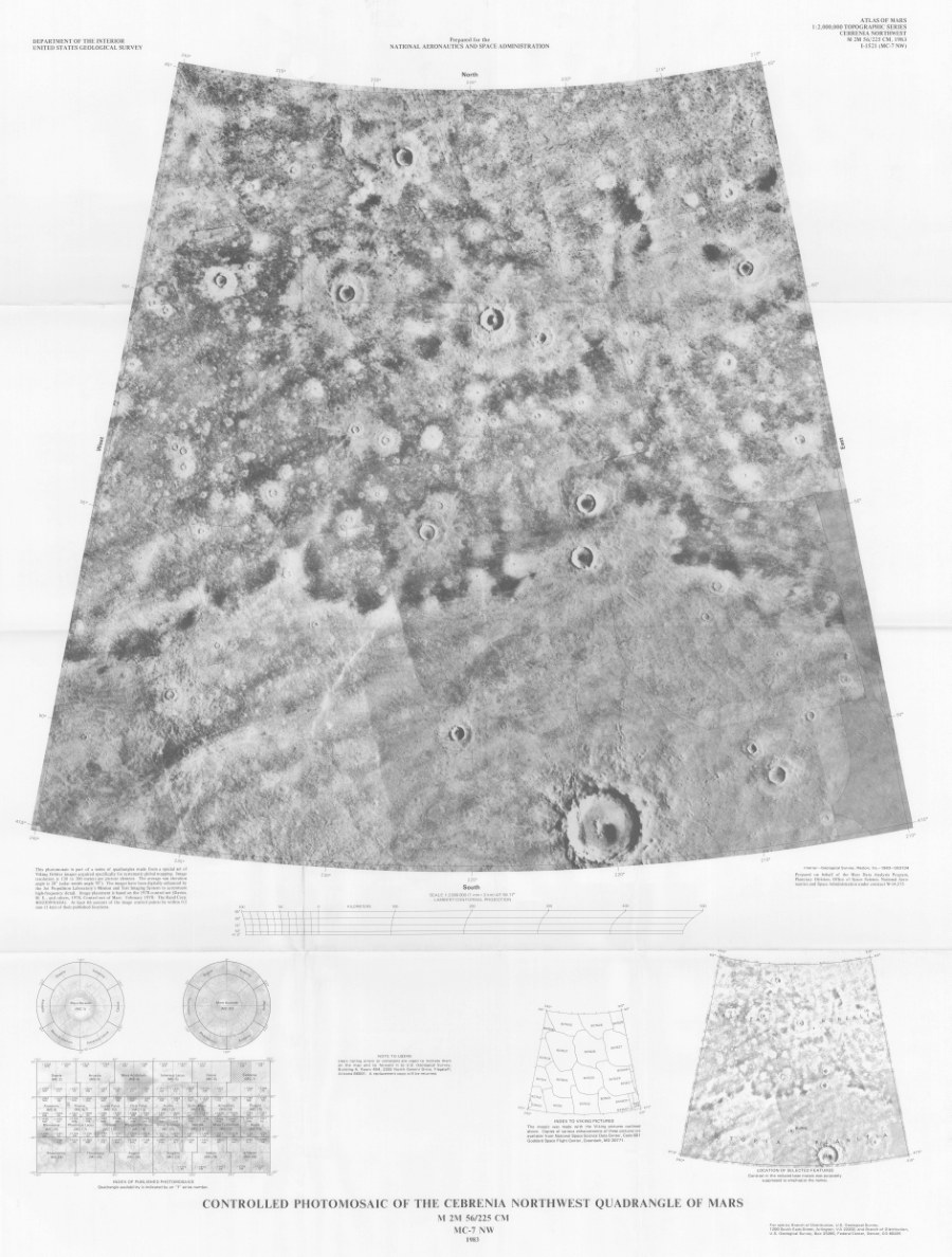 Controlled Photomosaic of the Cebrenia Northwest Quadrangle of Mars