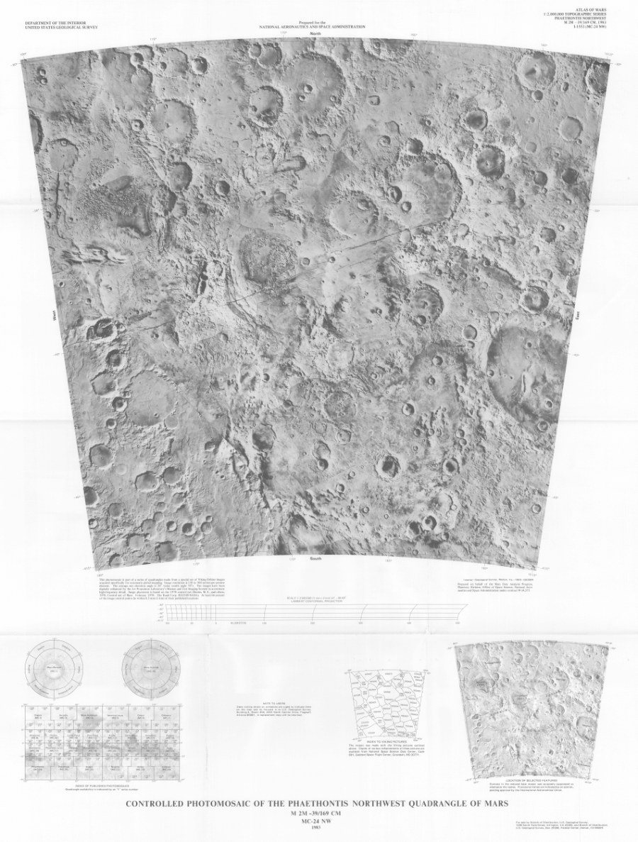 Controlled Photomosaic of the Phaethontis Northwest Quadrangle of Mars