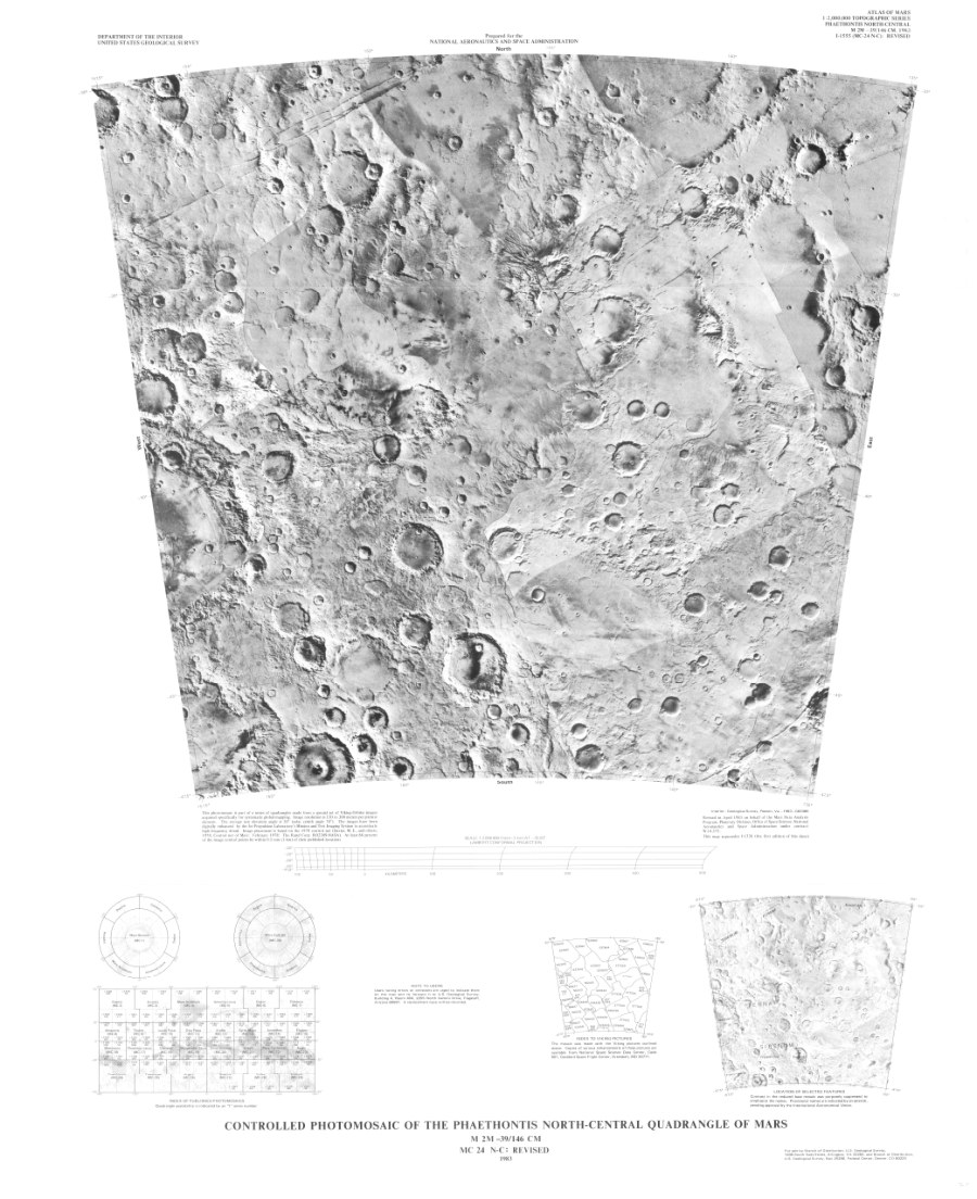 Controlled Photomosaic of the Phaethontis North-Central Quadrangle of Mars