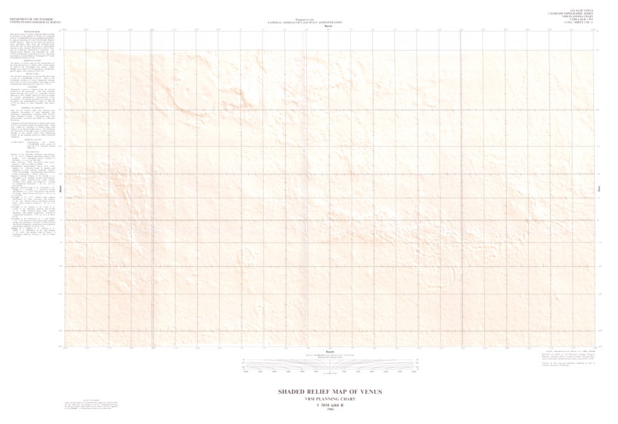 Topographic Map of Venus, VRM planning chart