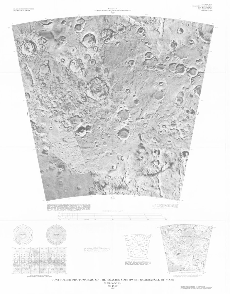 Controlled Photomosaic of the Noachis Southwest Quadrangle of Mars