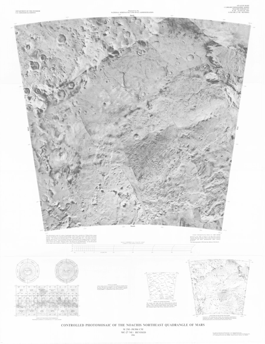 Controlled Photomosaic of the Noachis Northeast Quadrangle of Mars