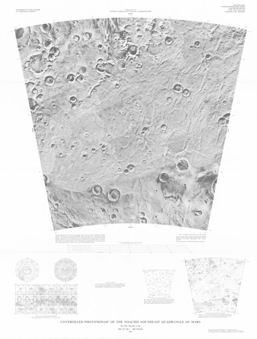 Controlled Photomosaic of the Noachis Southeast Quadrangle of Mars