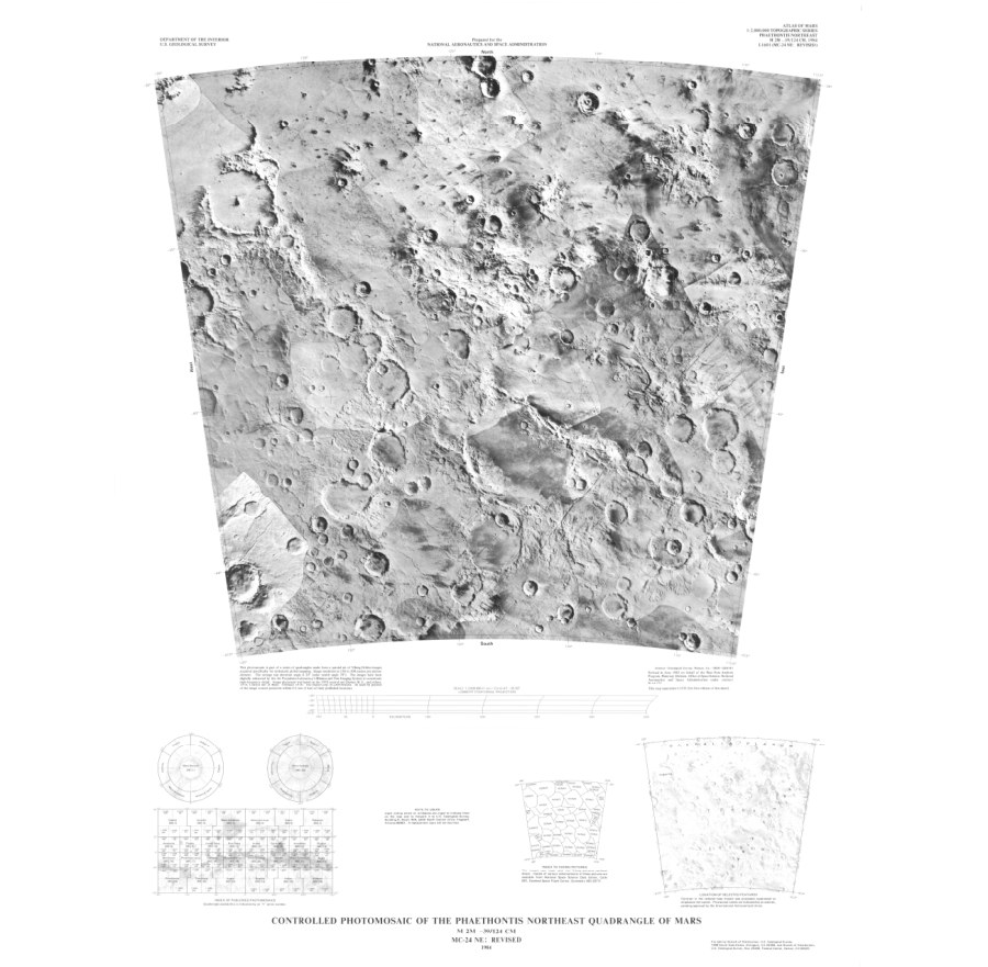 Controlled Photomosaic of the Phaethontis Northeast Quadrangle of Mars