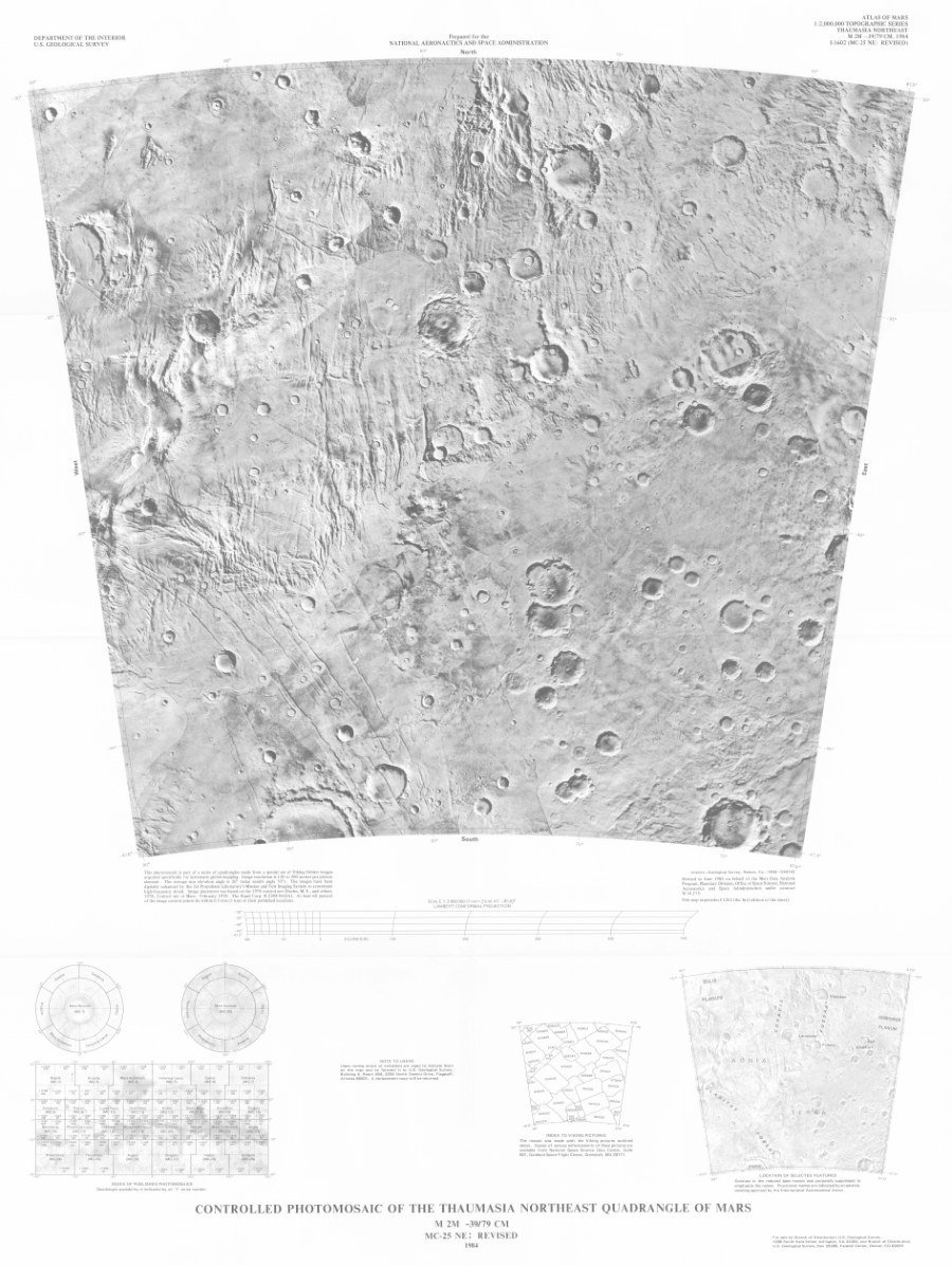 Controlled Photomosaic of the Thaumasia Northeast Quadrangle of Mars