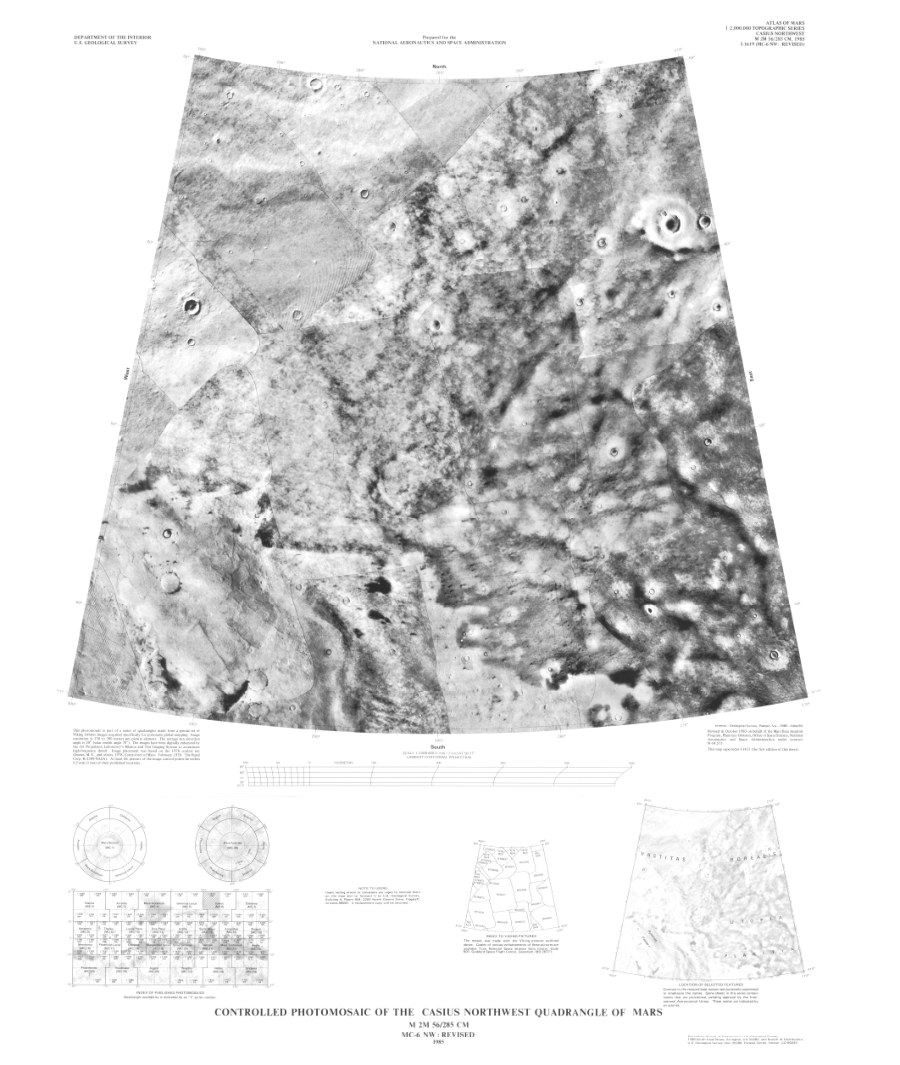 Controlled Photomosaic of the Casius Northwest Quadrangle of Mars: (Revised)