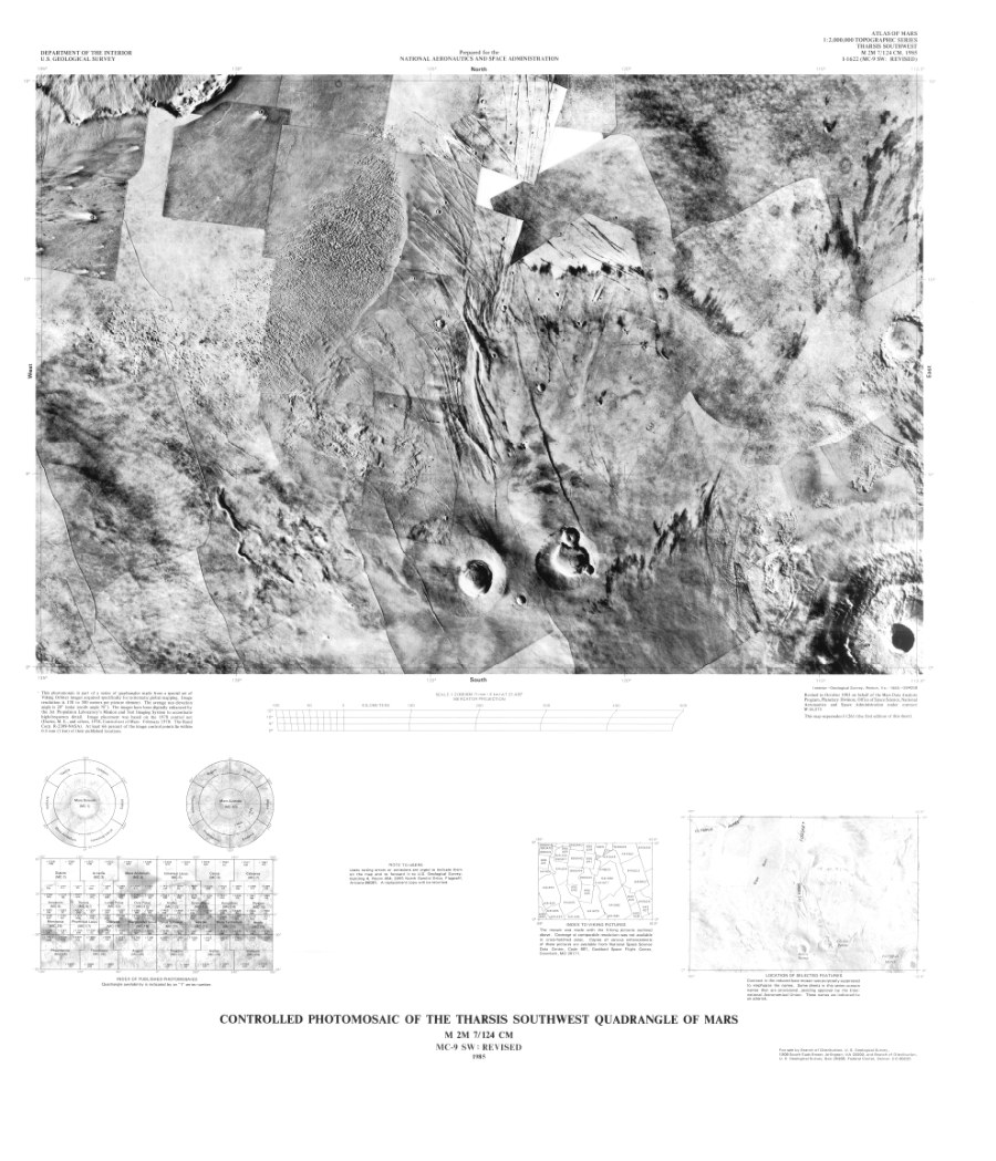 Controlled Photomosaic of the Tharsis Southwest Quadrangle of Mars: (Revised)