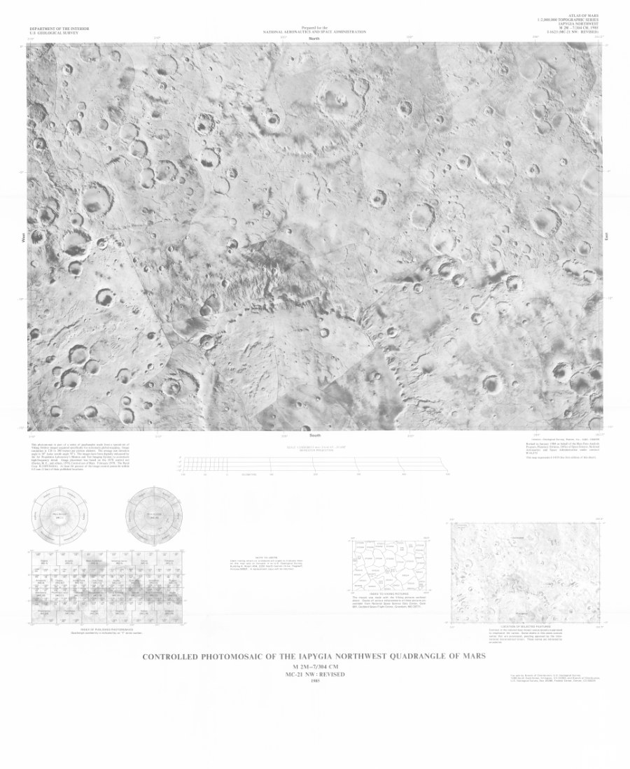 Controlled Photmosaic of the Iapygia Northwest Quadrangle of Mars: (Revised)