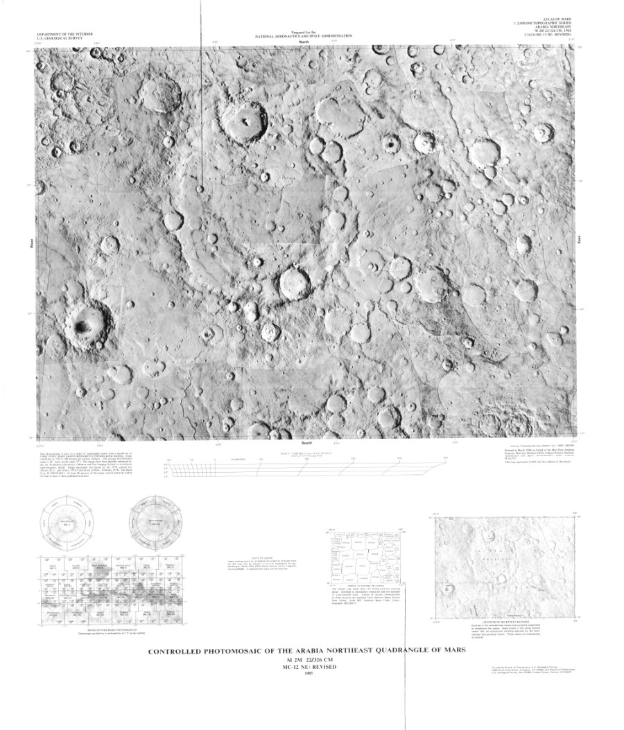 Controlled Photomosaic of the Arabia Northeast Quadrangle of Mars: (Revised)