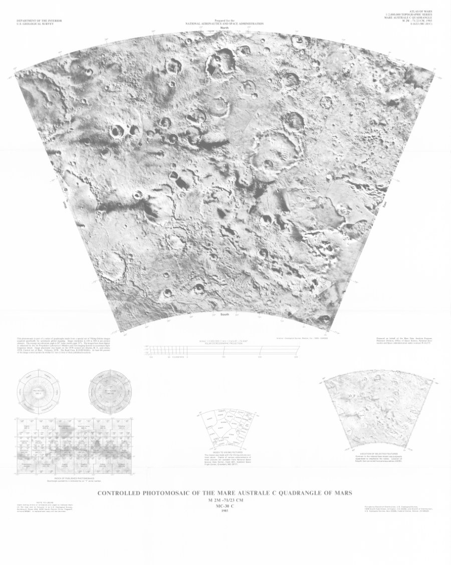 Controlled Photomosaic of the Mare Australe C Quadrangle of Mars